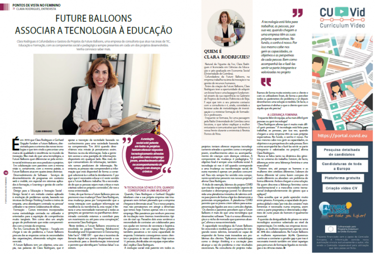 Future Balloons highlighted in Pontos de Vista magazine